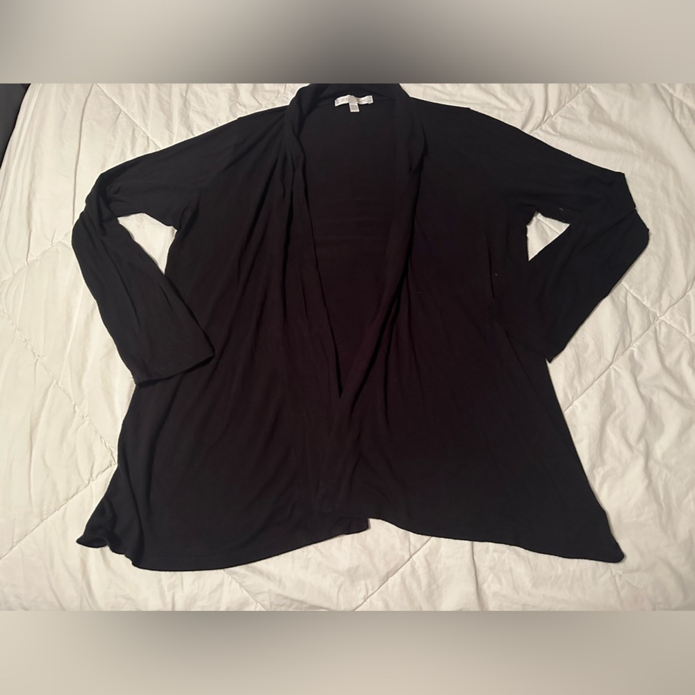 Black Open Front Cardigan